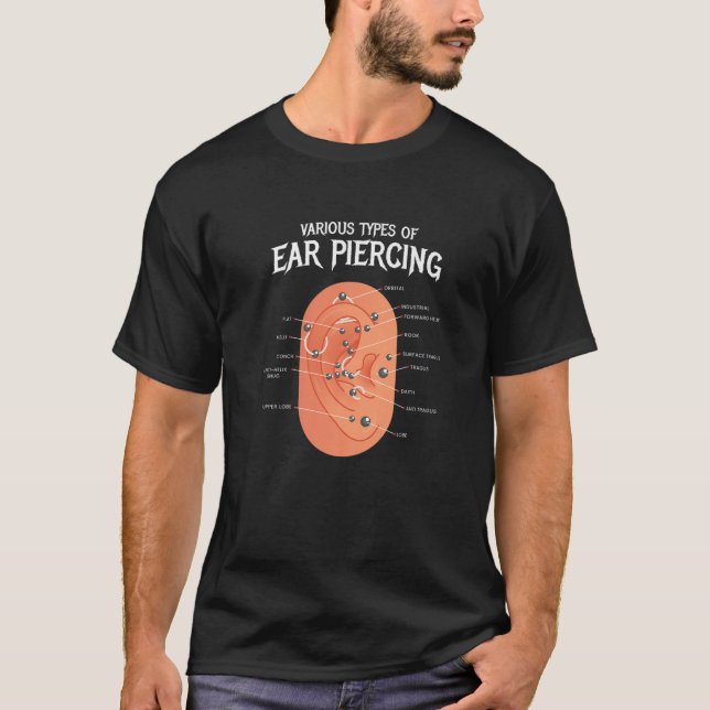 Verschiedene Arten von Ohren Piercing I Ohrring Pi T-Shirt (Vorderseite)