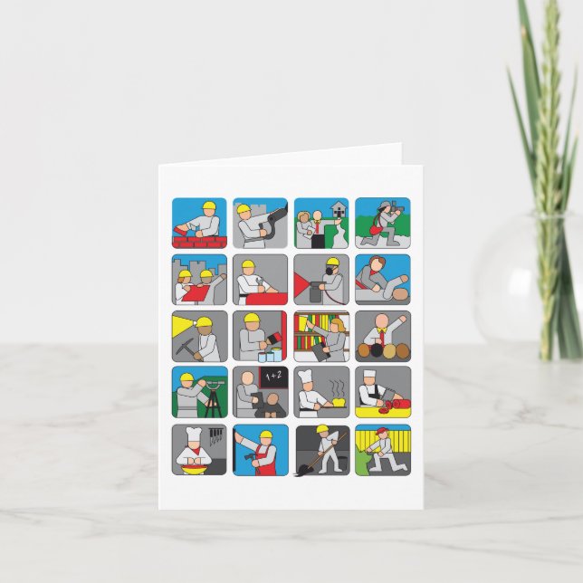 Verschiedene Beruf Karte (Vorderseite)