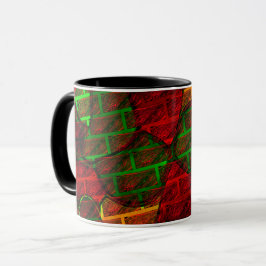 Verschiedene Bildmontage, Backstein, rot, grün, ge Tasse