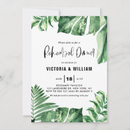 Verschiedene Blätter Tropische Probe Abendessen Einladung