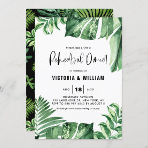 Verschiedene Blätter Tropische Probe Abendessen Einladung