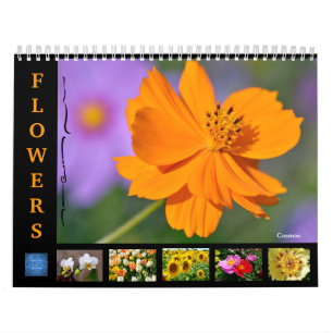 Verschiedene Blume 12 Monate Kalender