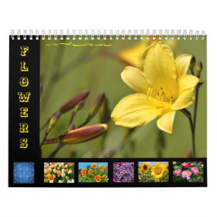 Verschiedene Blume 12 Monate Kalender