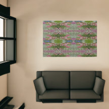 Verschiedene Blume auf der Wiese Rosa Blau