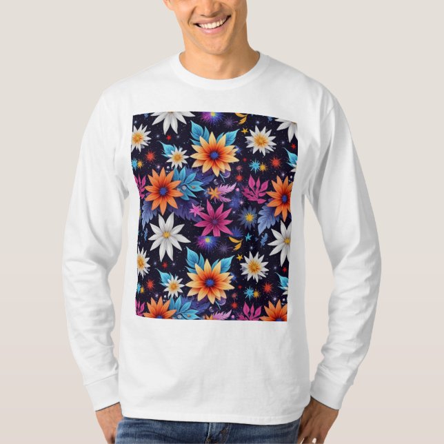 Verschiedene Blumen Shades Pattern-24192 T-Shirt (Vorderseite)