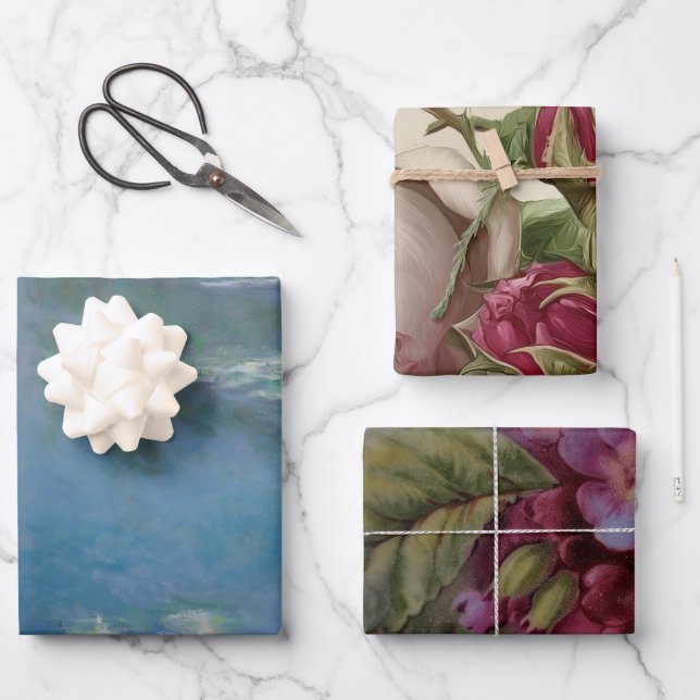 Verschiedene Blumenfotos  Geschenkpapier Set (Vorderseite)