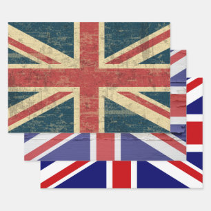 Verschiedene britische Flagge Geschenkpapier Set