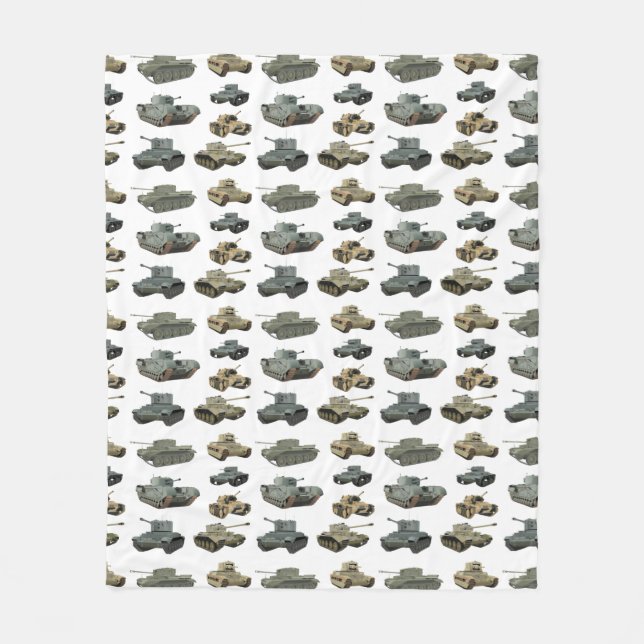 Verschiedene britische WW2-Tanks Fleecedecke (Vorderseite)