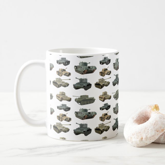 Verschiedene britische WW2-Tanks Kaffeetasse (Mit Donut)