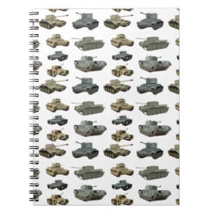 Verschiedene britische WW2 Tanks Notizblock