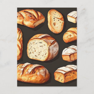 Verschiedene Brote vom Artisan Bäcker Postkarte