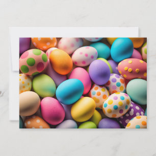 Verschiedene bunte Happy Ostereier Feiertagskarte