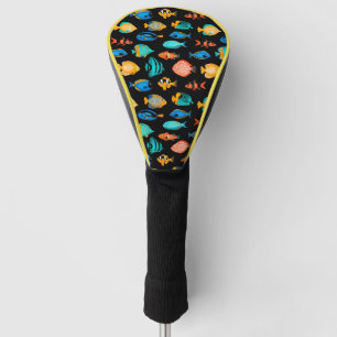 Verschiedene bunte tropische Fischmuster Golf Headcover