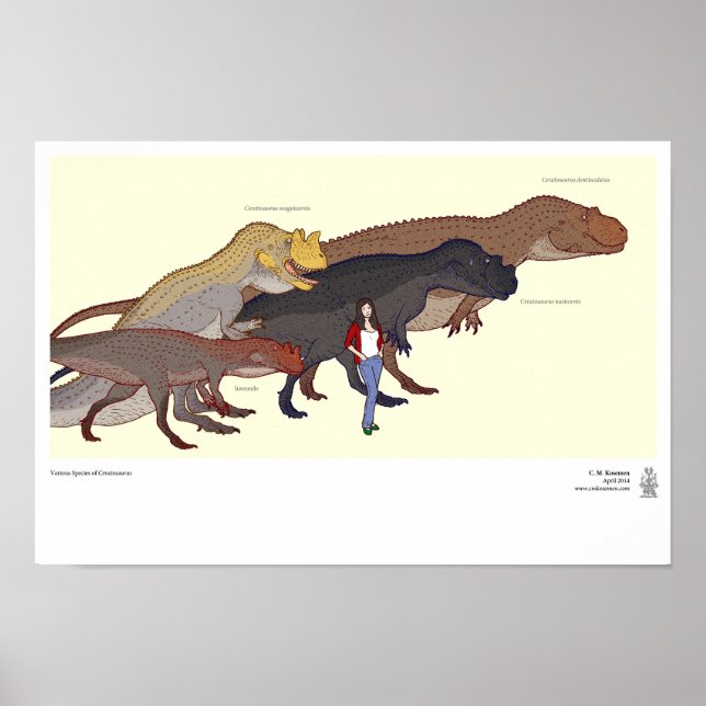 Verschiedene Ceratosaurus-Arten Poster (Vorne)