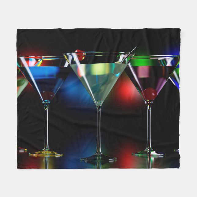 Verschiedene Cocktails in Martini Brillen mit Lich Fleecedecke (Vorderseite (Horizontal))