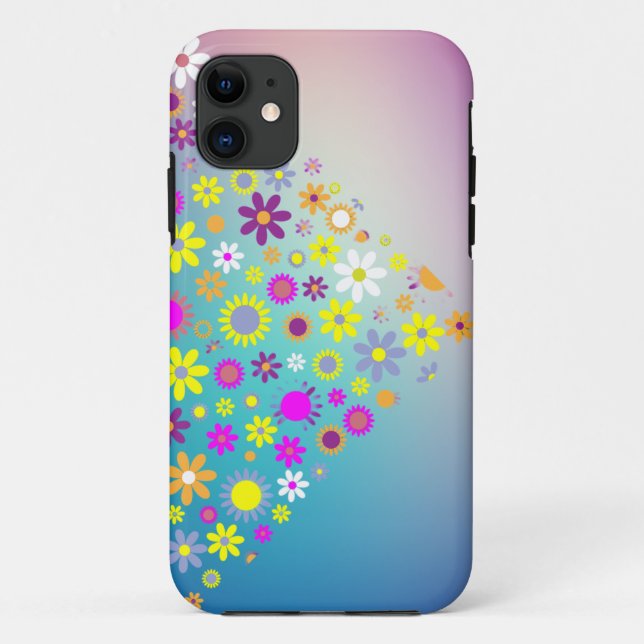 Verschiedene farbige Blume iPhone Case (Rückseite)
