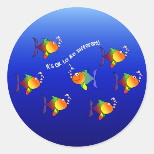Verschiedene Fischkleber Runder Aufkleber