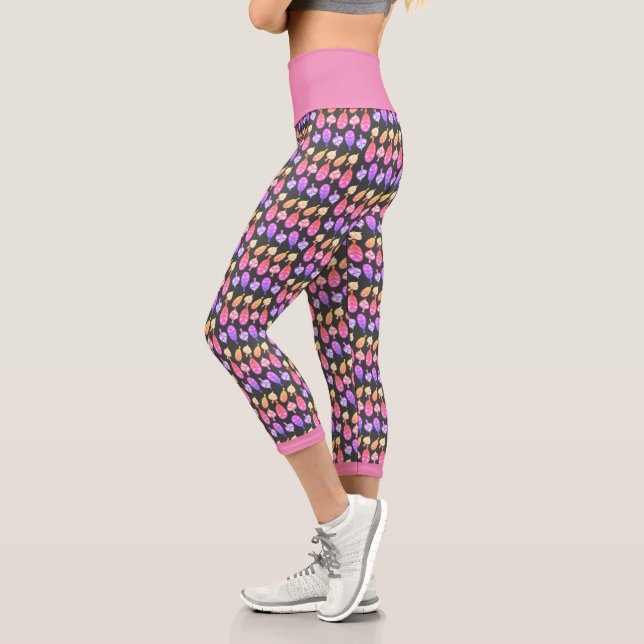 Verschiedene Formen Verlasse Muster Leggings (Links)