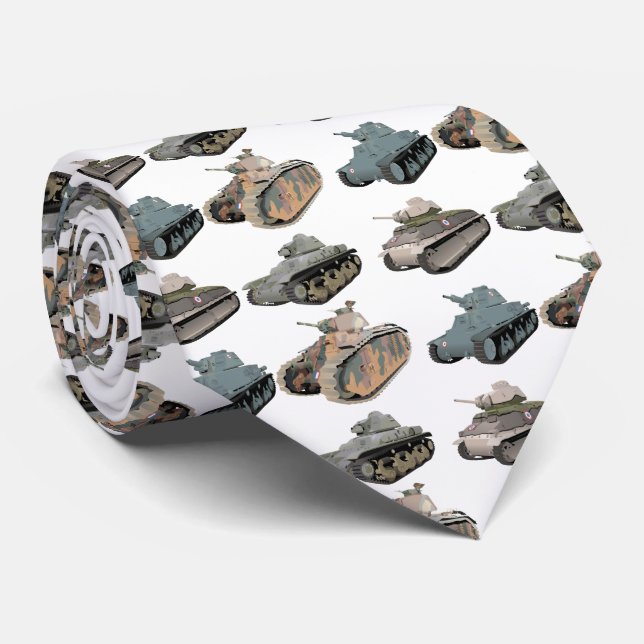 Verschiedene französische WW2-Tanks Krawatte (Gerollt)