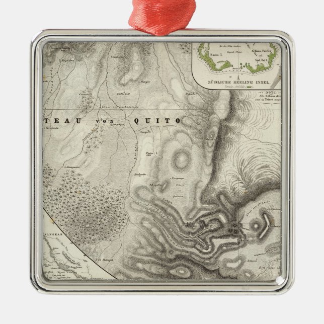 Verschiedene geologische Karten Silbernes Ornament (Vorne)