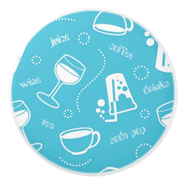 Verschiedene Getränke Keramikknauf (Vorderseite)