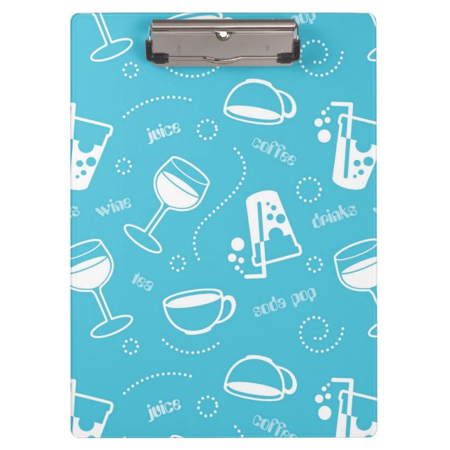 Verschiedene Getränke Klemmbrett (Vorderseite)