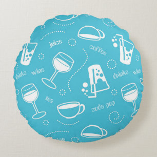 Verschiedene Getränke Rundes Kissen