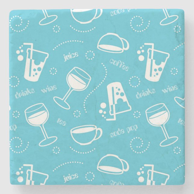 Verschiedene Getränke Steinuntersetzer (Vorderseite)