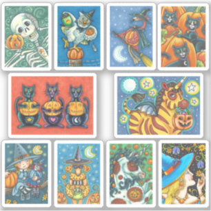 VERSCHIEDENE HALLOWEEN NIEDLICH FUNNY WHIMSY AUFKLEBER