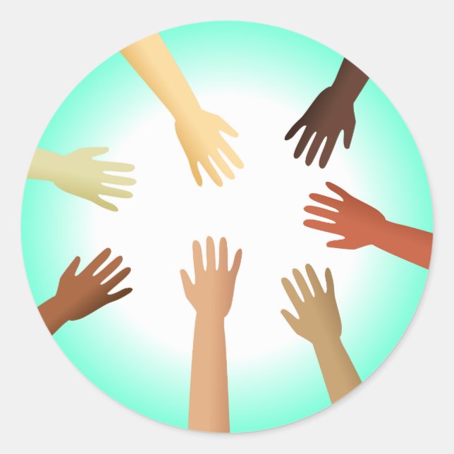 Verschiedene Hände Runder Aufkleber (Vorderseite)