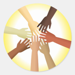 Verschiedene Hände Runder Aufkleber