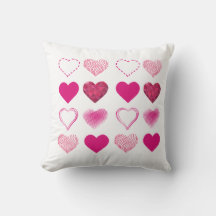 Verschiedene Herzformen in gleichmäßigen Mustern