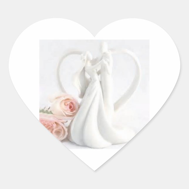 Verschiedene Hochzeitsticker Herz-Aufkleber (Vorderseite)