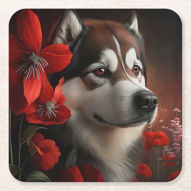 Verschiedene Hundehülle Rechteckiger Pappuntersetzer (Vorderseite)