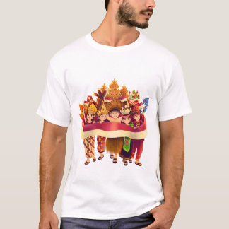 Verschiedene indonesische Menschen feiern die Einh T-Shirt