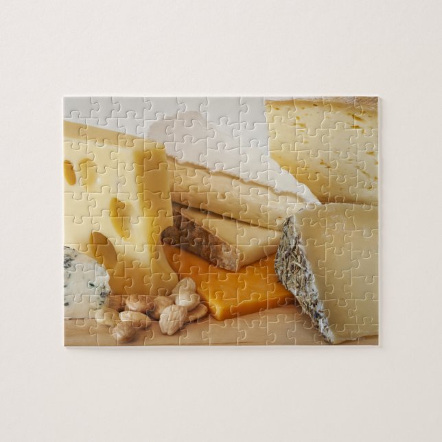 Verschiedene Käse auf der Tafel Puzzle (Horizontal)