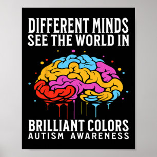 Verschiedene Minds Autismus Awareness Kids Boys Un Poster