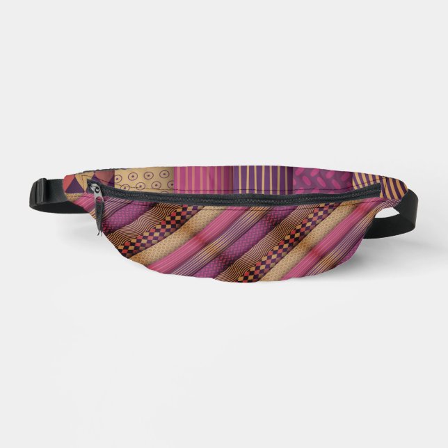 Verschiedene Muster rosa Farben Edelstahl Bauchtasche (Vorderseite)
