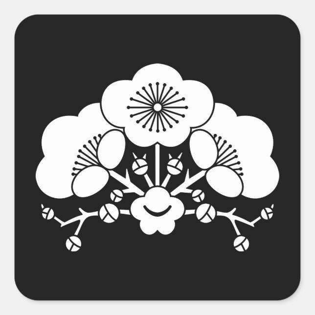 Verschiedene Pflaumenblüten Quadratischer Aufkleber (Vorderseite)