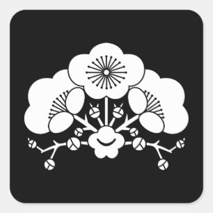 Verschiedene Pflaumenblüten Quadratischer Aufkleber