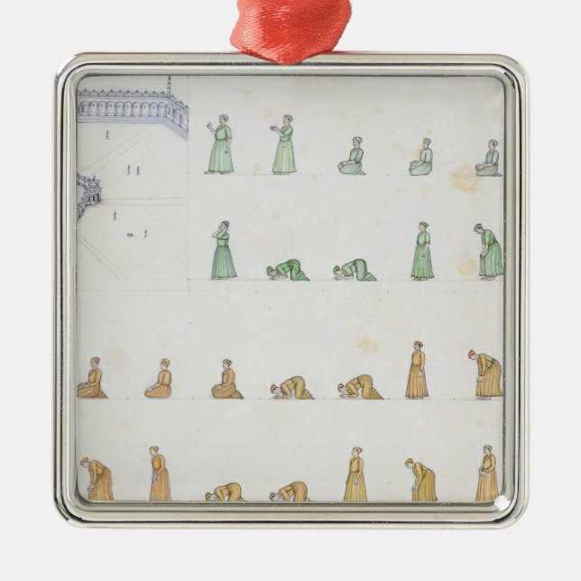 Verschiedene Positionen des Körpers während des Ornament Aus Metall (Vorne)