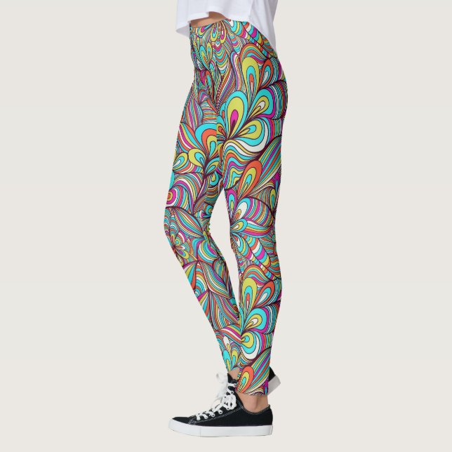 Verschiedene psychedelische Wirbel Leggings (Links)