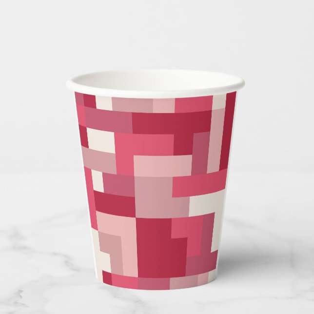 Verschiedene rote abstrakte Farbtöne Pappbecher (Vorderseite)