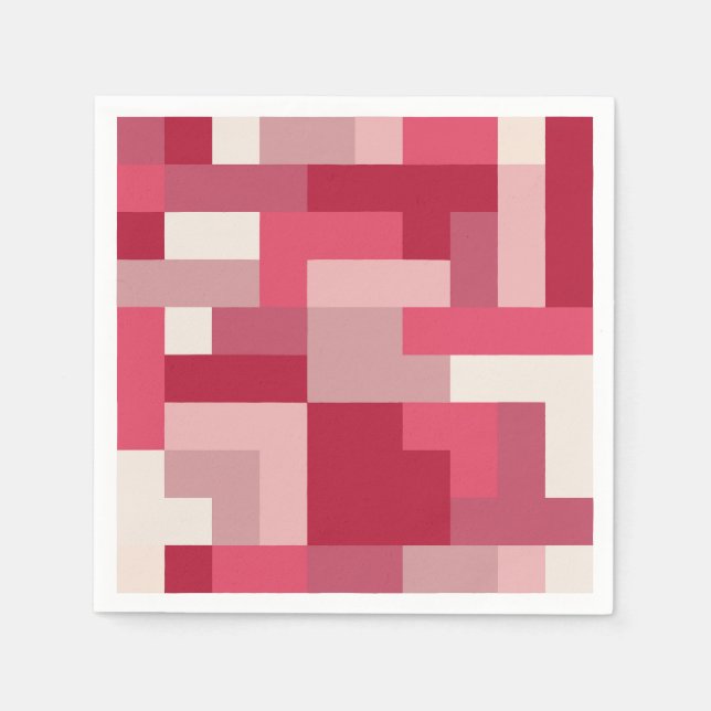 Verschiedene rote abstrakte Farbtöne Serviette (Vorderseite)