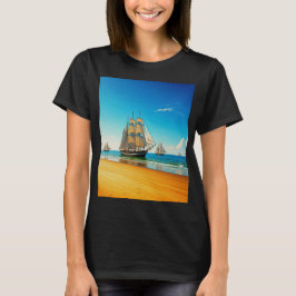 Verschiedene Schiffe, die im Wasser schwimmen T-Shirt