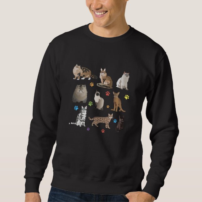 Verschiedene schöne Katzen Sweatshirt (Vorderseite)