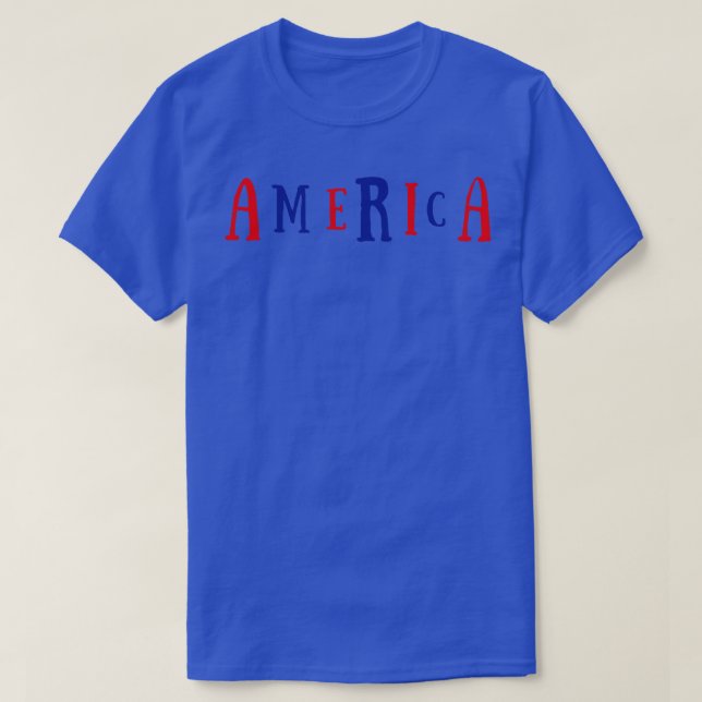 verschiedene Schriftart-Größen horizontal Amerika T-Shirt (Design vorne)