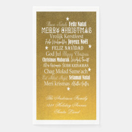 Verschiedene Sprachen von Merry Christmas Napkins Serviette