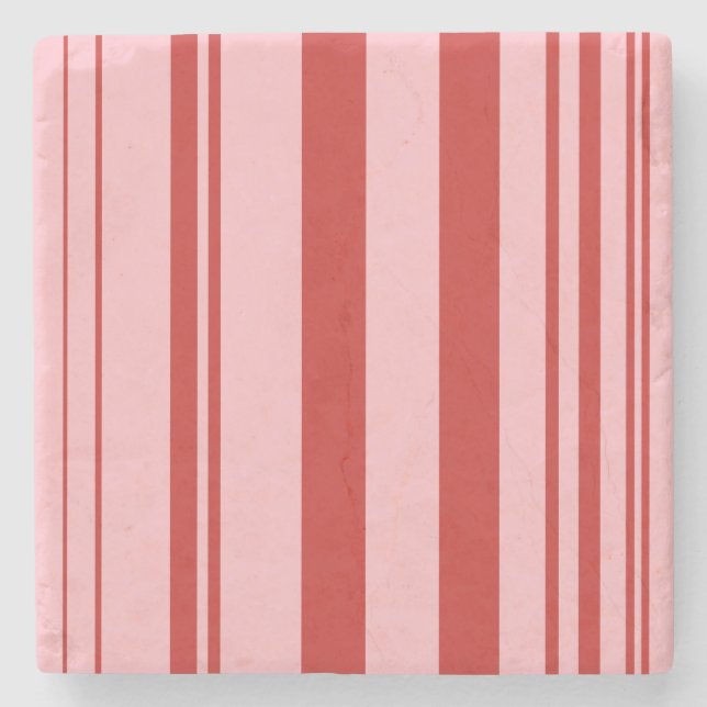 Verschiedene Streifen/Rosa und Rot Steinuntersetzer (Vorderseite)