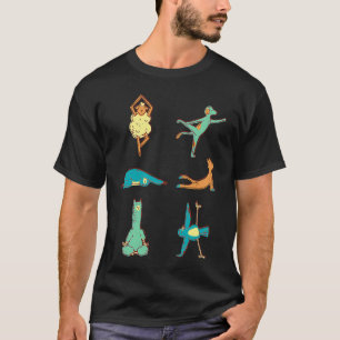 Verschiedene Tiere beim Yoga T-Shirt